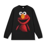 画像2: unisex Sesame Street Cookie Monster Big Print Long Sleeve Round Neck T-Shirt ユニセックスセサミーストリートクッキーモンスター ビッグプリント長袖ラウンドネック Tシャツ   (2)