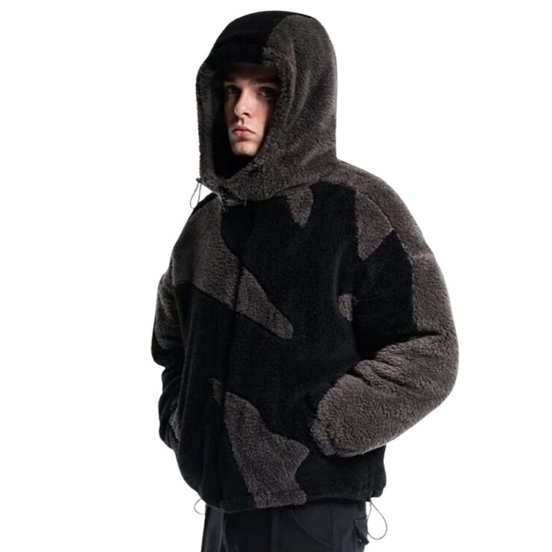 画像1: Day one Classic Midnight Fleece エコファー フーディー モコモコ フリース パーカー ジャケット (1)