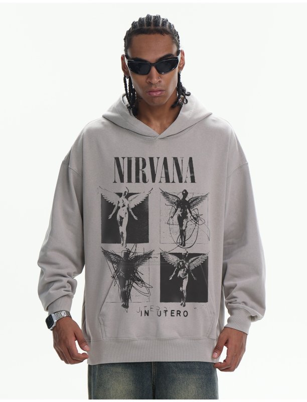 画像8: Unisex Nirvana Four Quadrant Wash Hoodie  男女兼用 ユニセックスニルヴァーナ フォー・クアドラントウォッシュフーディ (8)