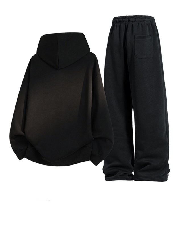 画像4:  Unisex 2-Line Sweat Hoodie & Pants Set Jacket + Pant  ユニセックス 男女兼用 2本ラインフーディ&パンツスウェットスーツ セットアップ上下 2点セット (4)
