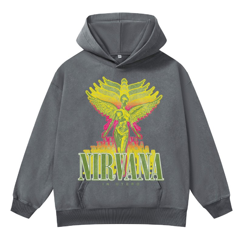 画像3: UnisexNIRVANA Fried Snowflake Washed Hoodie   男女兼用 ユニセックスNIRVANA フライドスノーフレーク ウォッシュフーディパーカー (3)