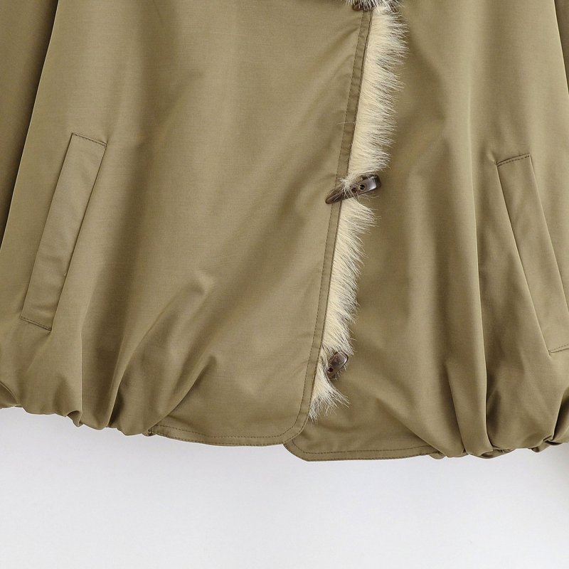 画像3: Fur lapel horn button coat jacket ファーカラーラペルホーンボタンジャケットコート (3)