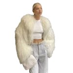 画像1: Real Mongolian Fur Custom Long Sleeve Winter Warm Fur Coat リアルモンゴリアンファー ショート丈 ジャケットコート (1)