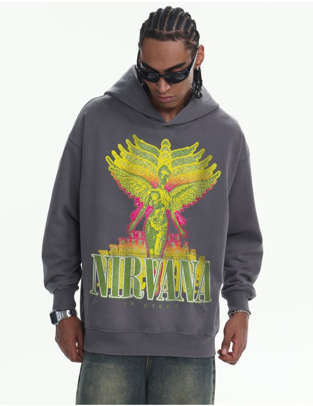 画像6: UnisexNIRVANA Fried Snowflake Washed Hoodie   男女兼用 ユニセックスNIRVANA フライドスノーフレーク ウォッシュフーディパーカー (6)