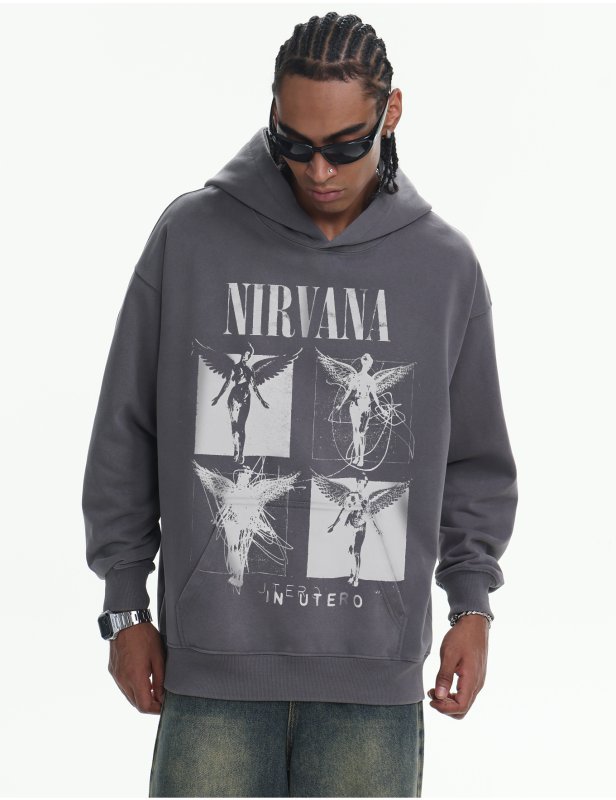 画像9: Unisex Nirvana Four Quadrant Wash Hoodie  男女兼用 ユニセックスニルヴァーナ フォー・クアドラントウォッシュフーディ (9)