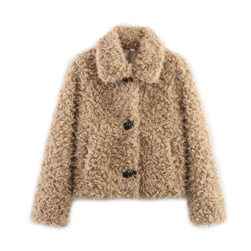 画像4: Eco Mongolian fur short jacket coat エコモンゴリアンファーショート丈ジャケットコート (4)