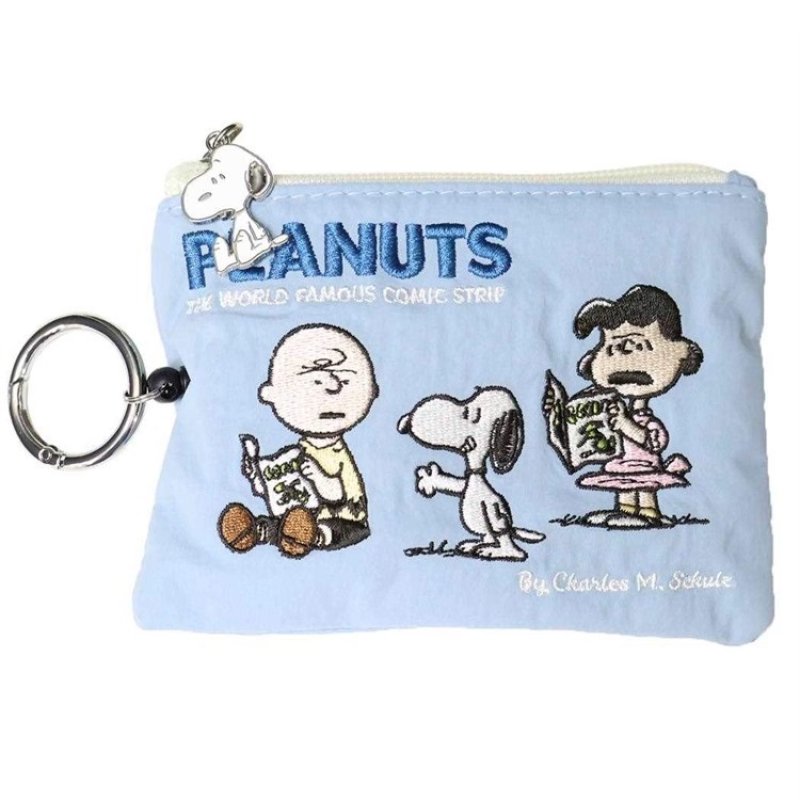 画像4: Snoopy Embroidered Small Key Bag Keychain Card Case  Fashion Accessory   スヌーピーキーバッグチャームキーホルダーファッションチャーム (4)