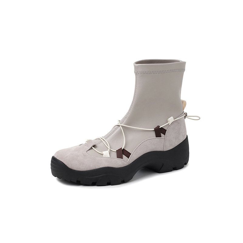 画像3: Thick-soled cross-strap rubber ankle boots  厚底クロスストラップラバーブーツ ショートアンクルブーツ  (3)