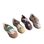 画像5: Women's Two-tone leather platform sneakers  バイカラーレザー厚底レースアップスニーカー (5)