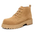 画像2: Unisex High-top lace-up leather derby desert boots 男女兼用ユニセックスレザーレースアップハイカットブーツデザートブーツマーティンブーツ (2)