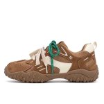 画像1: Women's Two-tone leather platform sneakers  バイカラーレザー厚底レースアップスニーカー (1)