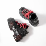 画像4: Unisex Metallic and graphic painted leather lace-up boots 男女兼用ユニセックスメタリック&グラフィックペイントレースアップハイカットブーツデザートブーツマーティンブーツ (4)