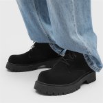 画像3: Unisex High-top lace-up leather derby desert boots 男女兼用ユニセックスレザーレースアップハイカットブーツデザートブーツマーティンブーツ (3)