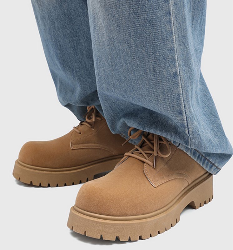 画像4: Unisex High-top lace-up leather derby desert boots 男女兼用ユニセックスレザーレースアップハイカットブーツデザートブーツマーティンブーツ (4)