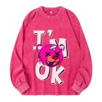 画像5: unisex Washed old letter bear print long-sleeved T-shirt   ユニセックスウォッシュオールドレターベアプリントヴィンテージスタイル 長袖ラウンドネック Tシャツ  バンドT (5)