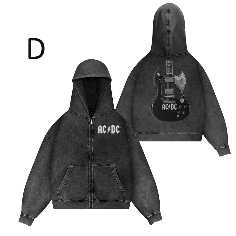 画像5: Unisex 80s AC/DC rock band washed hoodie   男女兼用 ユニセックス80年ACDCロックバンドウォッシュフーディパーカー (5)