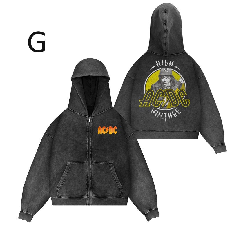 画像8: Unisex 80s AC/DC rock band washed hoodie   男女兼用 ユニセックス80年ACDCロックバンドウォッシュフーディパーカー (8)