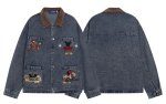 画像2: Mickey Mouse pocket embroidered denim jacket ユニセックス 男女兼用 ミッキーマウスポケット刺繍デニムジャケットGジャンコート (2)