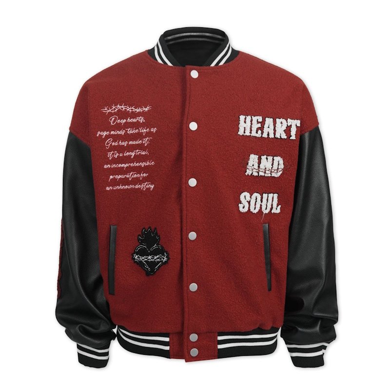 画像2: RFSD Letter logo  embroidery jacket Jumper stadium jacket ユニセックス 男女兼用RFSDレターロゴ 刺繍バイカラー  スタジャン ジャケット MA1 ブルゾン  (2)