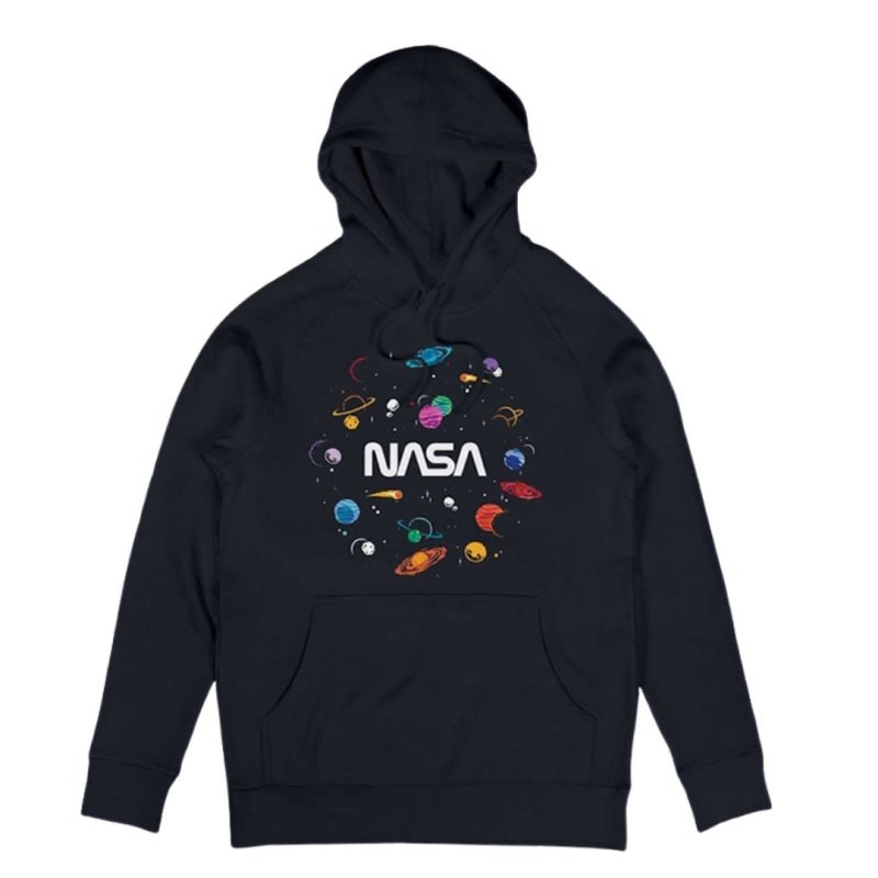 画像2: Unisex PLANETS NASA Print Hoodie  sweatshirt  ユニセックス男女兼用プラネットナサフーディスウェットパーカー  (2)