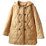 画像4: Diamond quilted down hooded coat jacket ダイヤモンドキルティングダウンフーディコートジャケット (4)