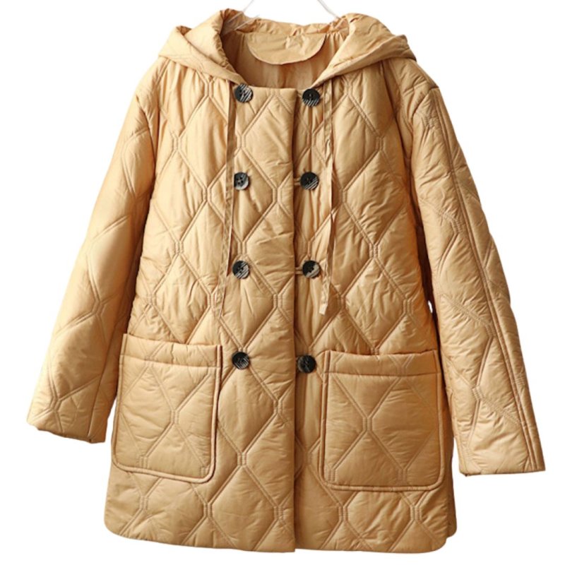 画像4: Diamond quilted down hooded coat jacket ダイヤモンドキルティングダウンフーディコートジャケット (4)