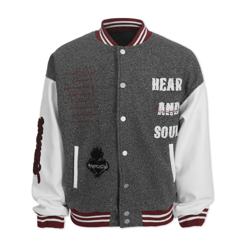 画像1: RFSD Letter logo  embroidery jacket Jumper stadium jacket ユニセックス 男女兼用RFSDレターロゴ 刺繍バイカラー  スタジャン ジャケット MA1 ブルゾン  (1)