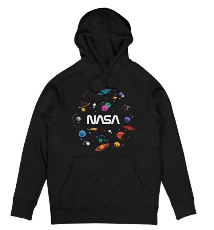 画像1: Unisex PLANETS NASA Print Hoodie  sweatshirt  ユニセックス男女兼用プラネットナサフーディスウェットパーカー  (1)