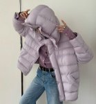画像5: White duck down hooded puffer jacket with frill and puff sleeves coat  ホワイトダッグフリルフーディパフスリーブダウンジャケットコート (5)