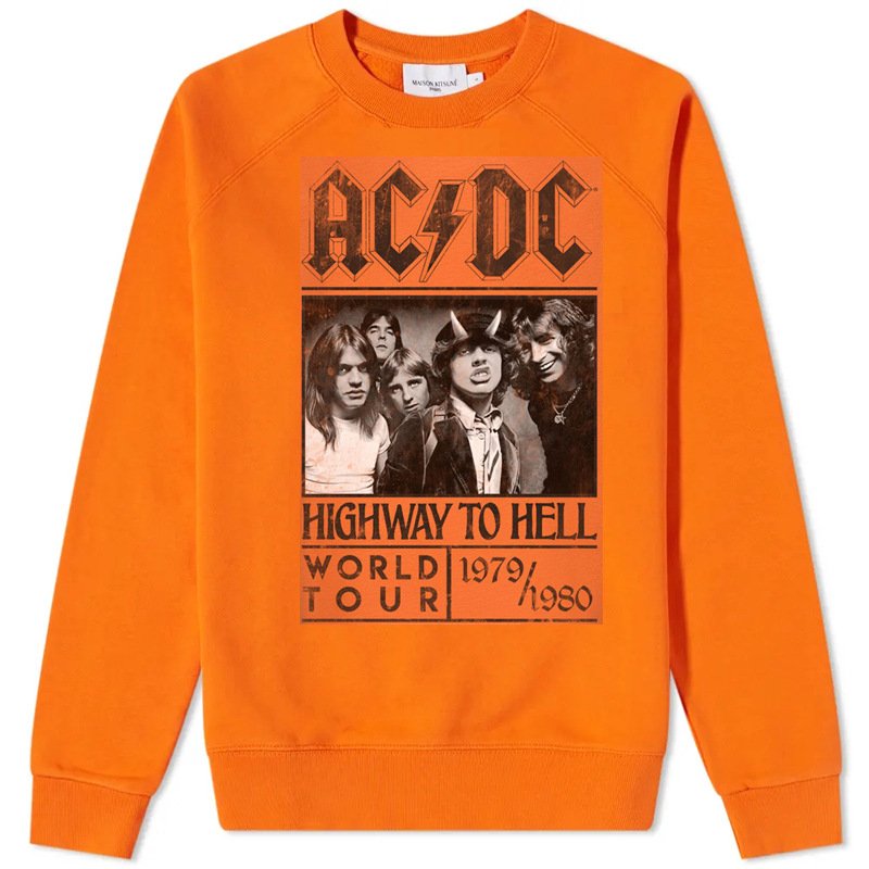 画像6: Unisex ACDC 1979 Tour Sweatshirt Band Vintage Style Sweat Shirts Pullover  ACDCバンド1979 ヴィンテージスタイル 古着風 ヴィンテージ風 プリント スウェット トレーナー ユニセックス 男女兼用 バンド (6)