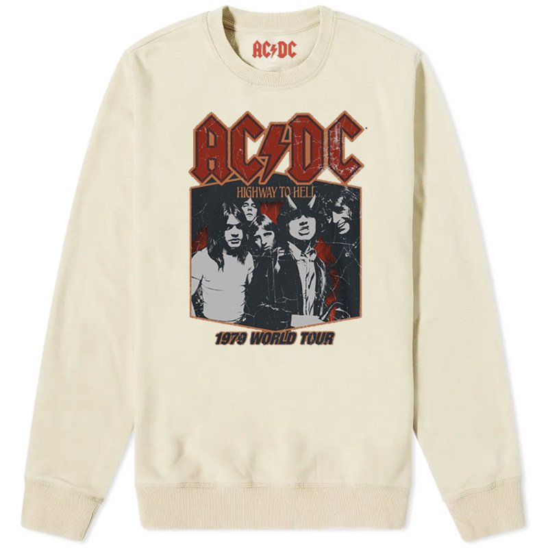 画像3: Unisex ACDC 1979 Tour Sweatshirt Band Vintage Style Sweat Shirts Pullover  ACDCバンド1979 ヴィンテージスタイル 古着風 ヴィンテージ風 プリント スウェット トレーナー ユニセックス 男女兼用 バンド (3)