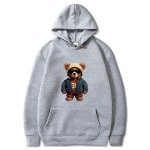 画像4: Unisex Stylish Handsome Bear Print  Hoodie  sweatshirt  ユニセックス男女兼用おしゃれハンサムベア熊フーディスウェットパーカー  (4)
