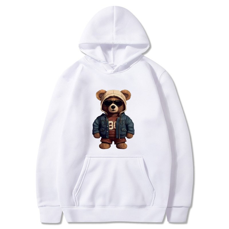 画像3: Unisex Stylish Handsome Bear Print  Hoodie  sweatshirt  ユニセックス男女兼用おしゃれハンサムベア熊フーディスウェットパーカー  (3)