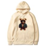 画像1: Unisex Stylish Handsome Bear Print  Hoodie  sweatshirt  ユニセックス男女兼用おしゃれハンサムベア熊フーディスウェットパーカー  (1)