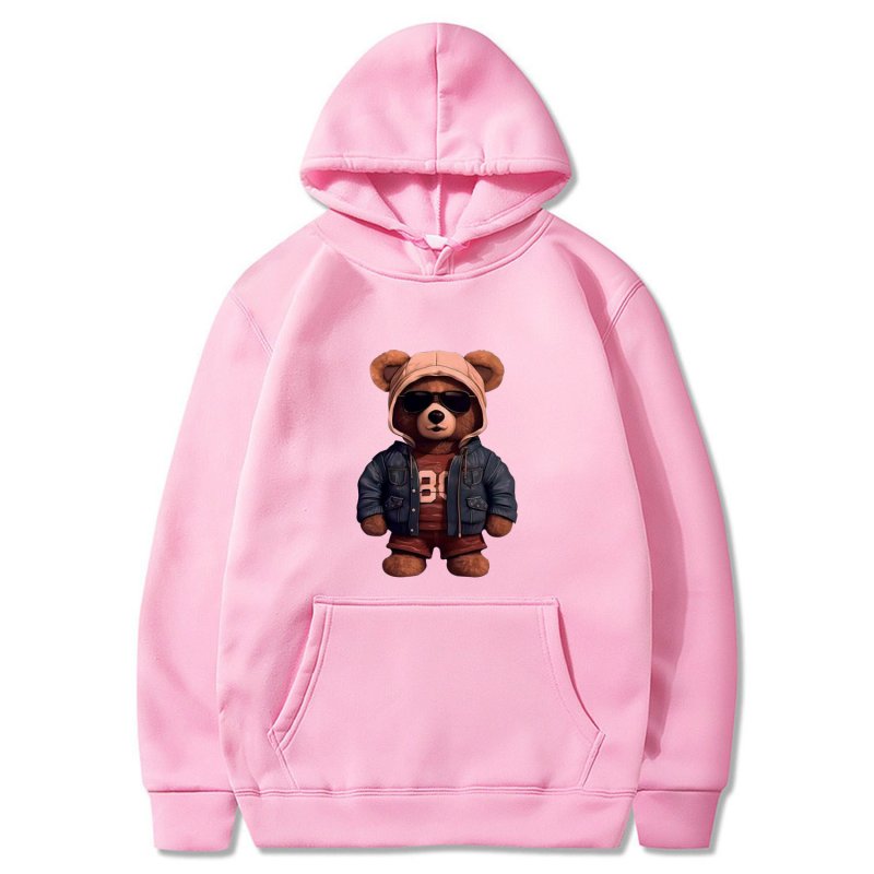 画像6: Unisex Stylish Handsome Bear Print  Hoodie  sweatshirt  ユニセックス男女兼用おしゃれハンサムベア熊フーディスウェットパーカー  (6)