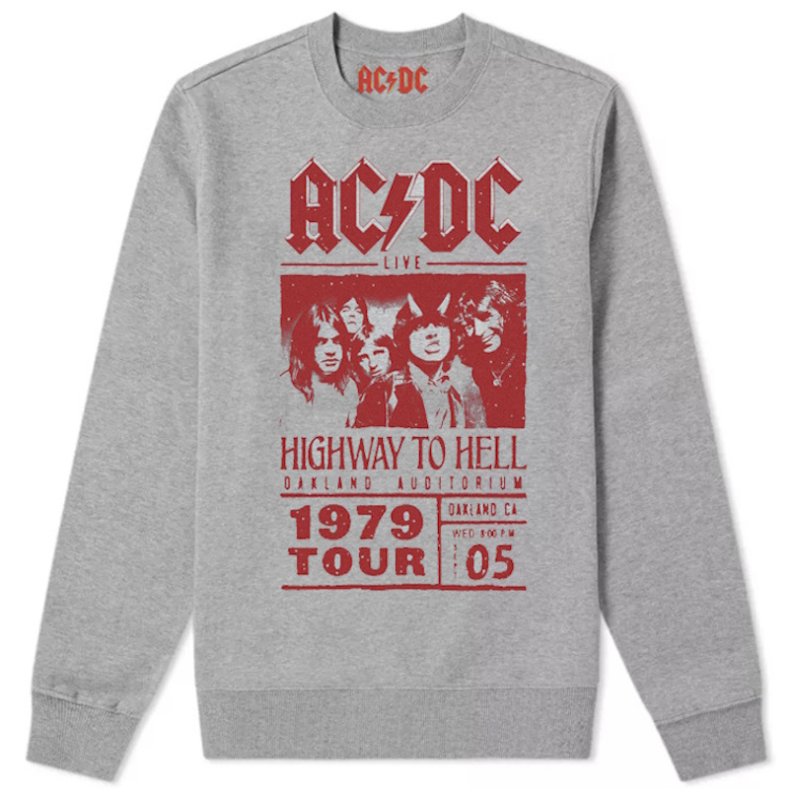 画像1: Unisex ACDC 1979 Tour Sweatshirt Band Vintage Style Sweat Shirts Pullover  ACDCバンド1979 ヴィンテージスタイル 古着風 ヴィンテージ風 プリント スウェット トレーナー ユニセックス 男女兼用 バンド (1)