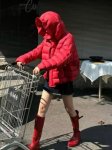 画像7: White duck down hooded puffer jacket with frill and puff sleeves coat  ホワイトダッグフリルフーディパフスリーブダウンジャケットコート (7)