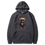 画像2: Unisex Stylish Handsome Bear Print  Hoodie  sweatshirt  ユニセックス男女兼用おしゃれハンサムベア熊フーディスウェットパーカー  (2)