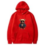 画像7: Unisex Stylish Handsome Bear Print  Hoodie  sweatshirt  ユニセックス男女兼用おしゃれハンサムベア熊フーディスウェットパーカー  (7)
