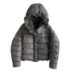 画像13: White duck down hooded puffer jacket with frill and puff sleeves coat  ホワイトダッグフリルフーディパフスリーブダウンジャケットコート (13)