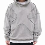 画像3: Unisex Reverse Car Design Work Unsolid Color Hoodie  ユニセックス男女兼用リバースカーデザインワークユンソリッドカラーフーディスウェットパーカー  (3)
