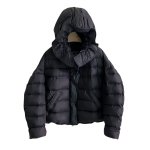 画像15: White duck down hooded puffer jacket with frill and puff sleeves coat  ホワイトダッグフリルフーディパフスリーブダウンジャケットコート (15)