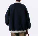 画像4: 3-line baseball sweatshirt jacket stadium jacket ユニセックス 男女兼用 3ラインベースボールスウェットジャケット スタジャン ブルゾン  (4)