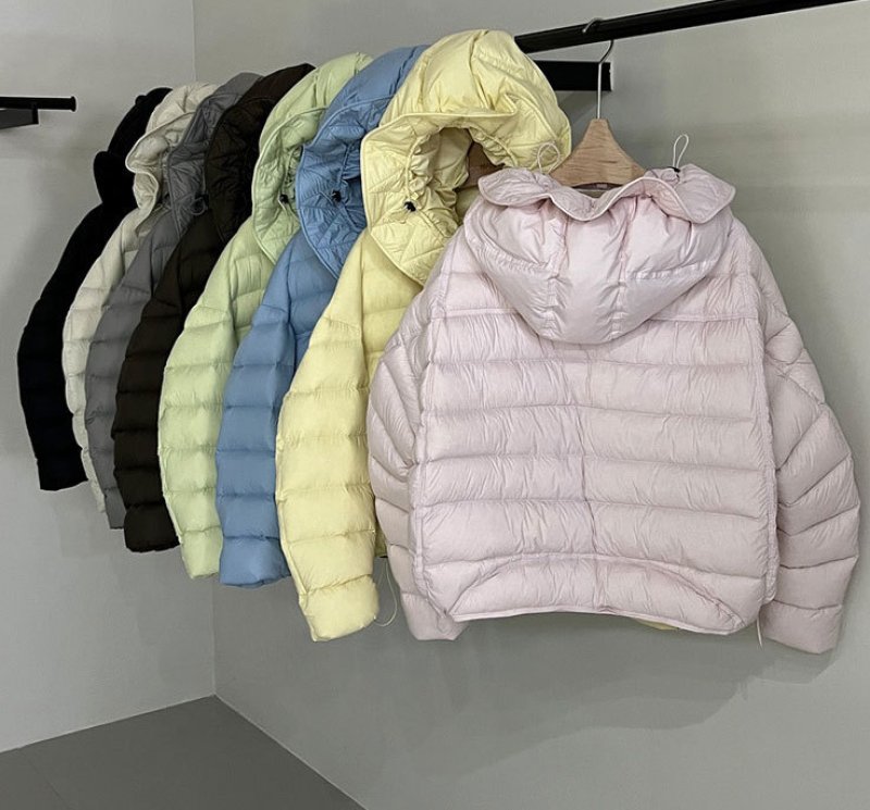画像21: White duck down hooded puffer jacket with frill and puff sleeves coat  ホワイトダッグフリルフーディパフスリーブダウンジャケットコート (21)