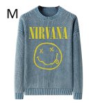 画像14: Unisex Nirvana Wash Retro Crew Neck Cotton Blend Sweater  ニルヴァーナバンドフォト&グラフィックヴィンテージスタイルプリント セーターニットトレーナー ユニセックス 男女兼用  (14)