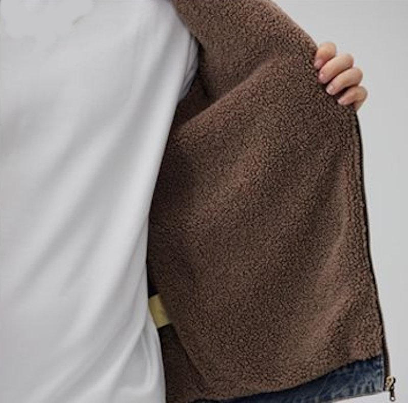 画像6: Heavyweight lamb's wool thick workwear denim cotton jacket Jumper  ユニセックス 男女兼用ヘビーウェイトデニムジャケットGジャン ブルゾン  (6)