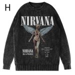 画像9: Unisex Nirvana Wash Retro Crew Neck Cotton Blend Sweater  ニルヴァーナバンドフォト&グラフィックヴィンテージスタイルプリント セーターニットトレーナー ユニセックス 男女兼用  (9)