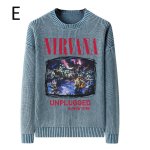 画像6: Unisex Nirvana Wash Retro Crew Neck Cotton Blend Sweater  ニルヴァーナバンドフォト&グラフィックヴィンテージスタイルプリント セーターニットトレーナー ユニセックス 男女兼用  (6)