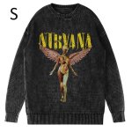画像21: Unisex Nirvana Wash Retro Crew Neck Cotton Blend Sweater  ニルヴァーナバンドフォト&グラフィックヴィンテージスタイルプリント セーターニットトレーナー ユニセックス 男女兼用  (21)