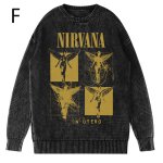 画像7: Unisex Nirvana Wash Retro Crew Neck Cotton Blend Sweater  ニルヴァーナバンドフォト&グラフィックヴィンテージスタイルプリント セーターニットトレーナー ユニセックス 男女兼用  (7)